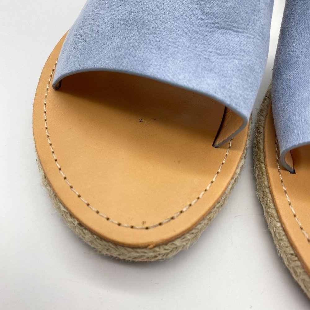 Lulus slip on sandals size 8.5 slides light blue flats summer cruise beach - Picture 3 of 7